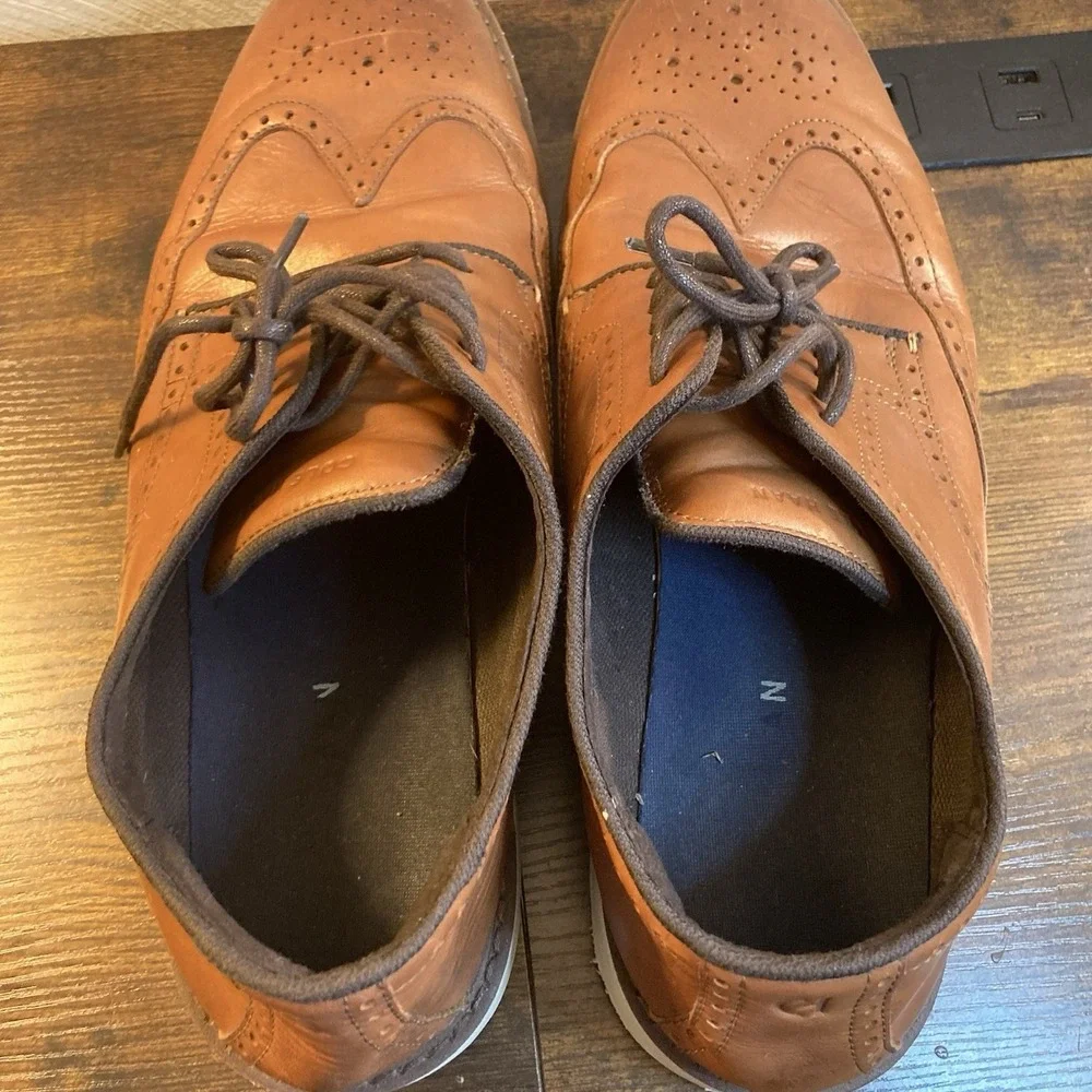 Cole Haan Grand Wingtip Oxford Brown Leather Dress Shoes Men's 12M C34120 Brogue